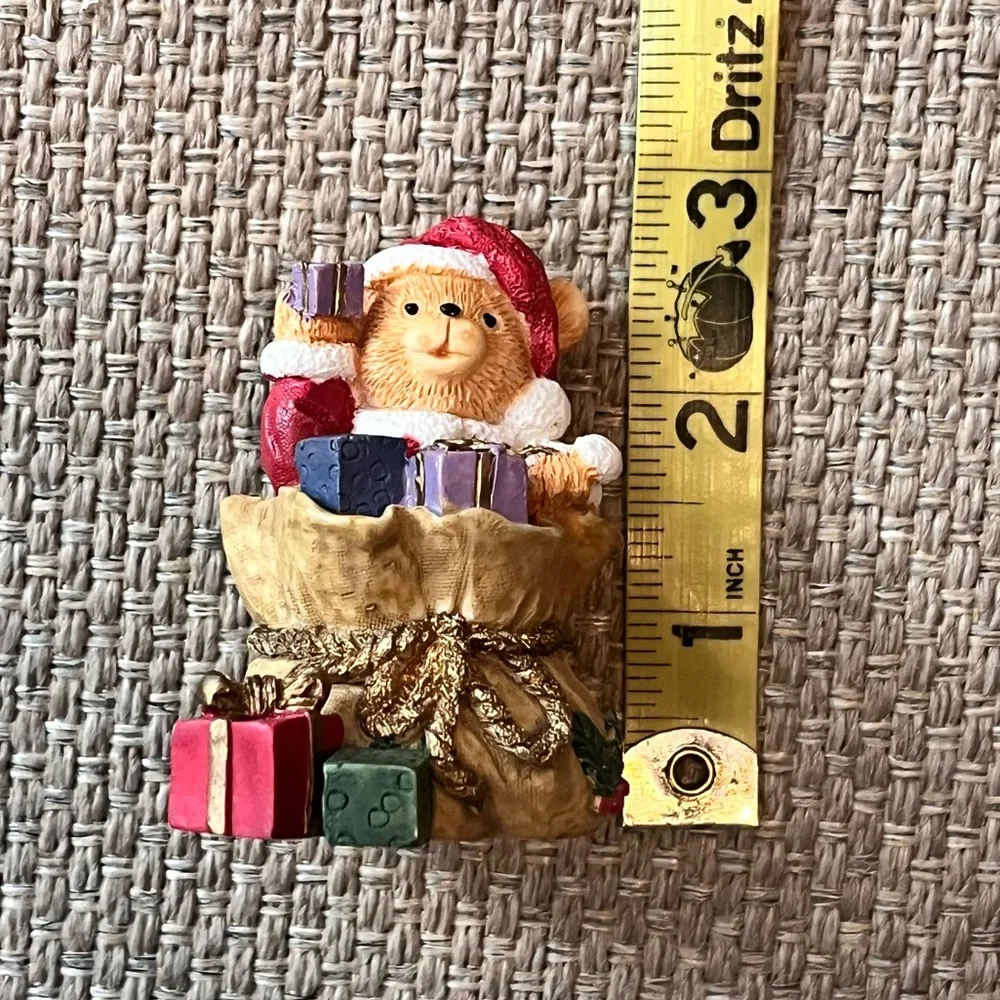 Vintage Christmas Figurine Bear Sack of Toys Cute Classic Traditional Holiday